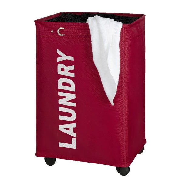 Червен кош за пране Quadro, 79,2 л - Wenko-image-1