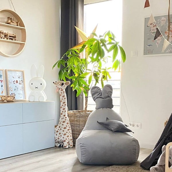 Светлосив детски пуф Funny Bunny – The Brooklyn Kids-image-2