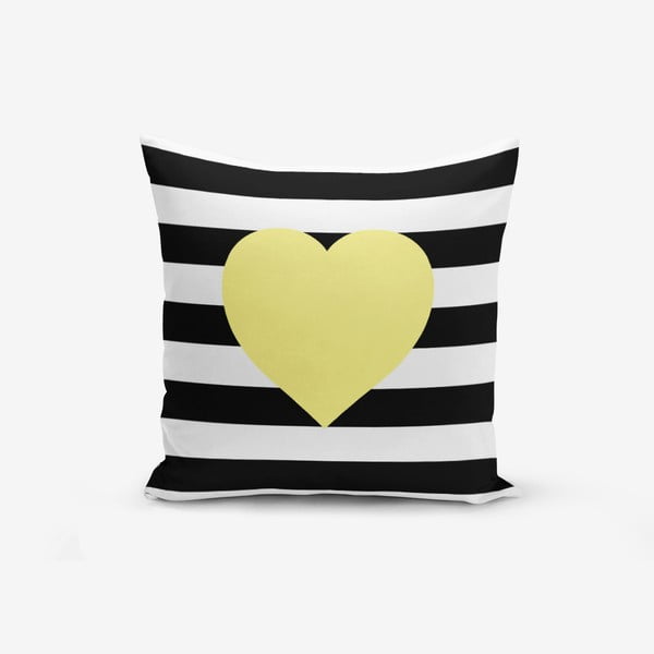 Калъфка за възглавница от памучна смес Striped Yellow, 45 x 45 cm - Minimalist Cushion Covers