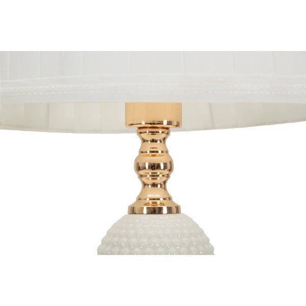 Бяла настолна лампа с текстилен абажур (височина 40 cm) Napoli – Mauro Ferretti-image-2