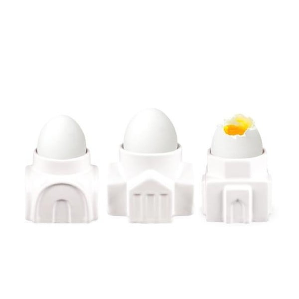 Комплект от 3 керамични стойки за яйца Архитектурен - Kikkerland