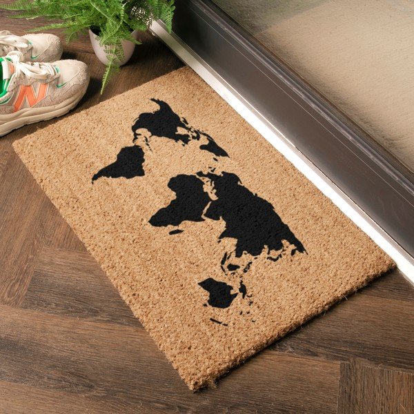 Изтривалка от кокосови влакна 40x60 cm World Map – Artsy Doormats-image-1