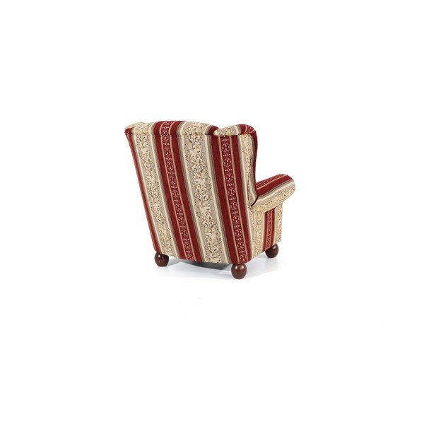 Červené vzorované křeslo ušák Max Winzer Monarch Chenille-image-3