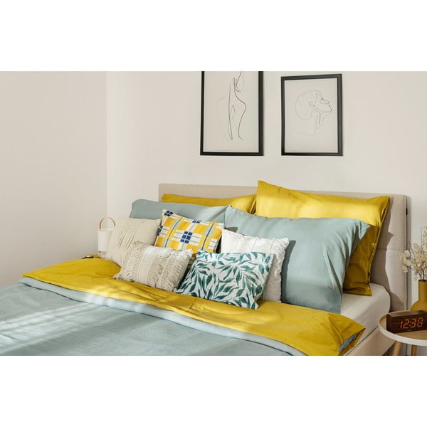 Бежово тапицирано двойно легло с решетка 180x200 cm Elyna - Bobochic Paris-image-4