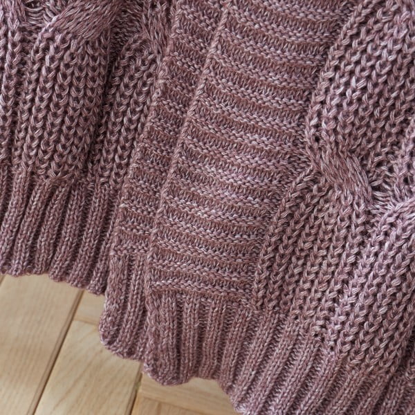 Розово-лилаво плетено одеяло 130x170 cm Chunky Marl Knit – Catherine Lansfield-image-2