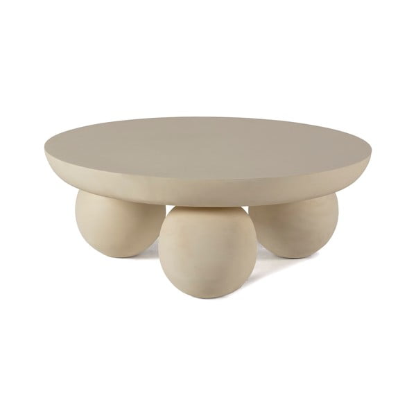 Бежова кръгла масичка за кафе от масивно манго ø 90 cm Ailen – MOME-image-2