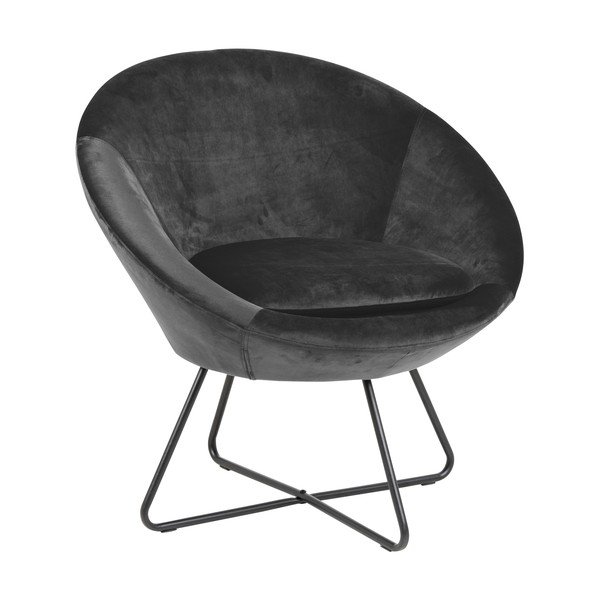 Кресло от сиво кадифе Center - Actona