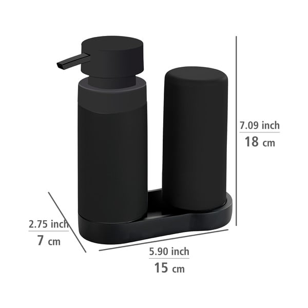 Черна стойка с дозатор за препарат Easy Squeez-e - Wenko-image-3