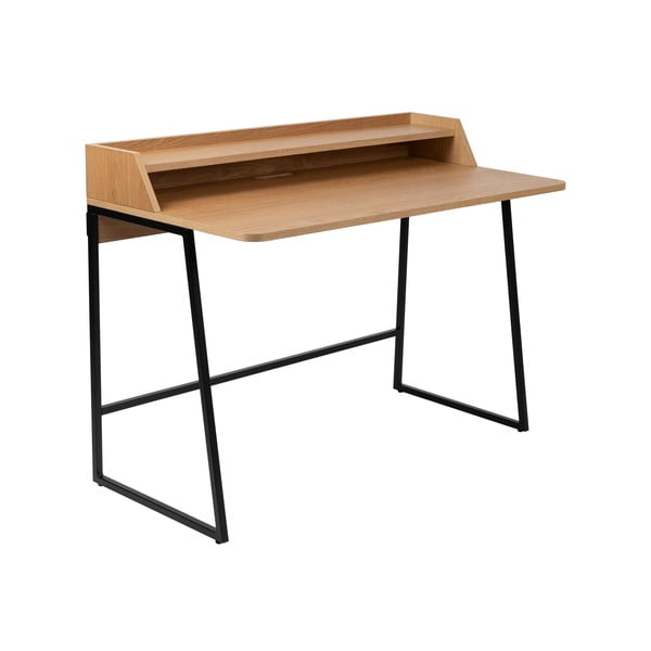 Работна маса с дъбов плот 60x120 cm Giorgio – White Label-image-2