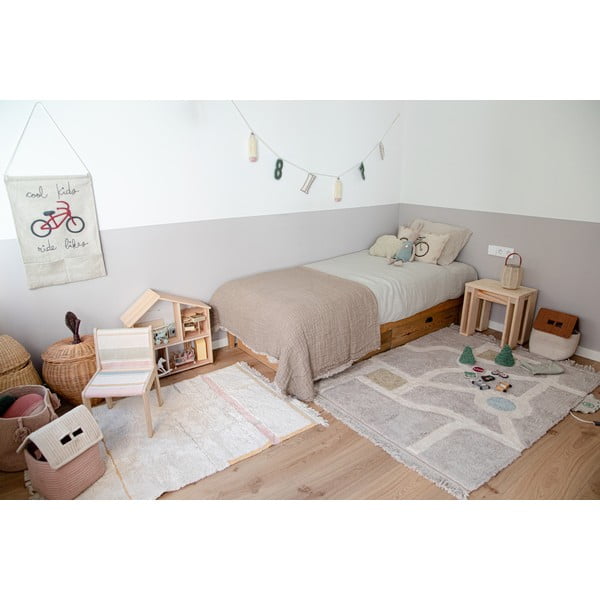 Розов и кремав ръчно изработен памучен килим подходящ за пране 90x130 cm Lanes Vintage Nude – Lorena Canals-image-3