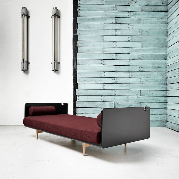 Variabilní pohovka Karup Deva Black/Raw Oak/Passion Red-image-1
