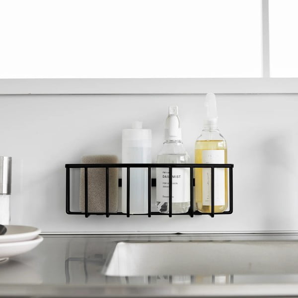 Черна метална стойка за перилни препарати без пробиване Film Hook – YAMAZAKI-image-2