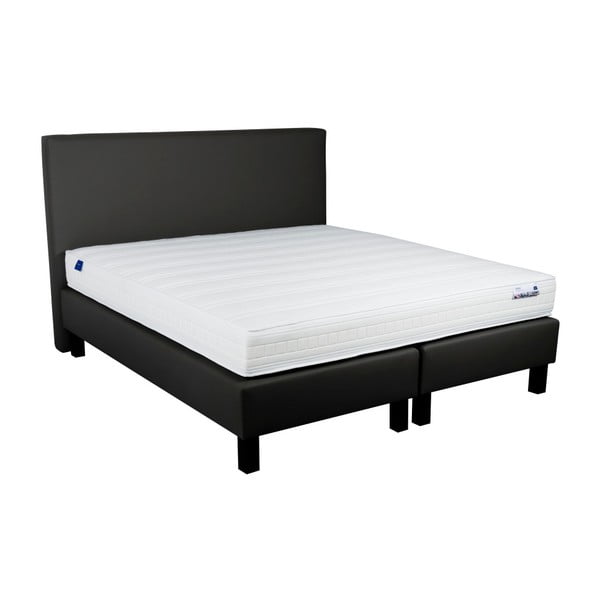 Černá boxspring postel Revor Domino, 200 x 140 cm