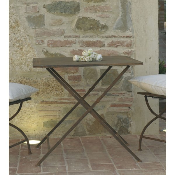 Kovový stolek Garden, hnědý