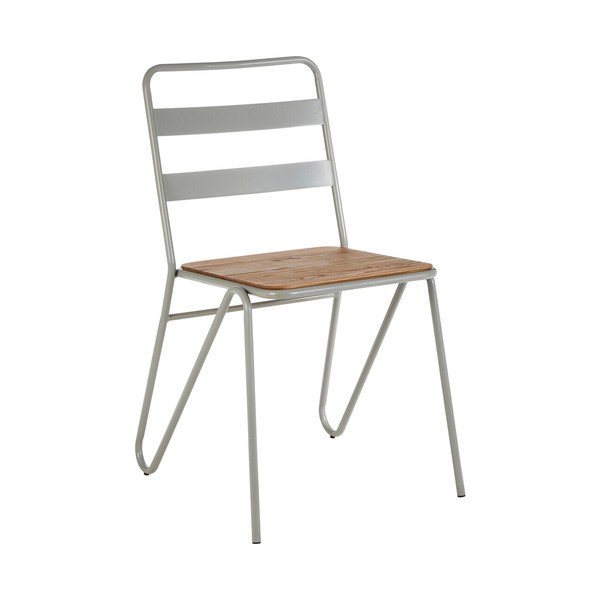 Сив/в естествен цвят трапезен стол от масивен бряст District – Premier Housewares