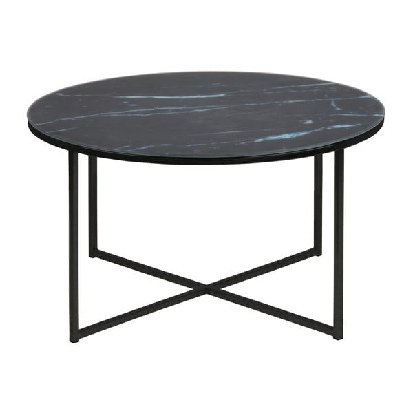 Черна кръгла маса за кафе ø 80 cm Alisma - Actona