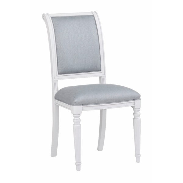 Трапезен стол от бял бук със синьо-сива тапицерия Mozart - Rowico