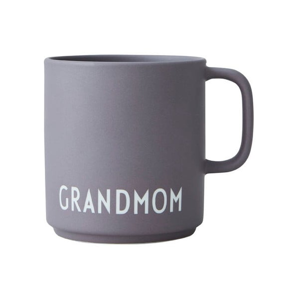Сива порцеланова чаша Grandmom - Design Letters