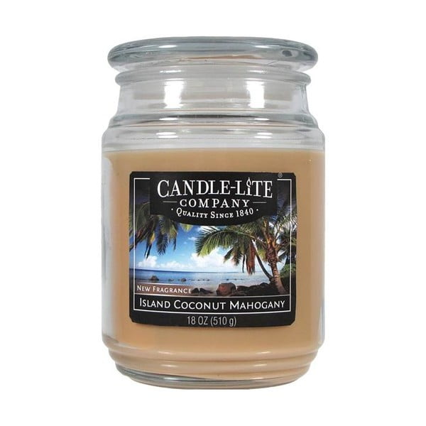 Ароматизирана свещ в стъкло с аромат на кокос и махагон, време на горене до 110 часа - Candle-Lite
