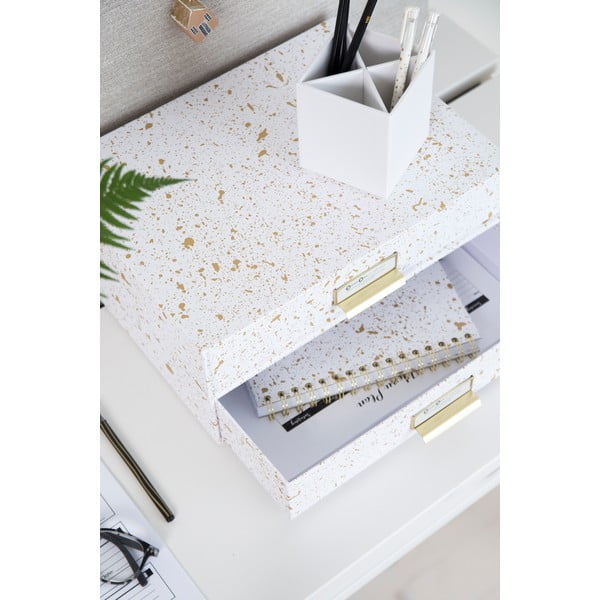 Кутия за чекмеджета с 2 отделения в златисто и бяло Birger - Bigso Box of Sweden-image-3