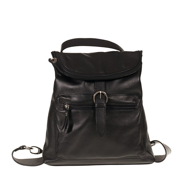 Černý kožený batoh Giulia Bags Euphemia