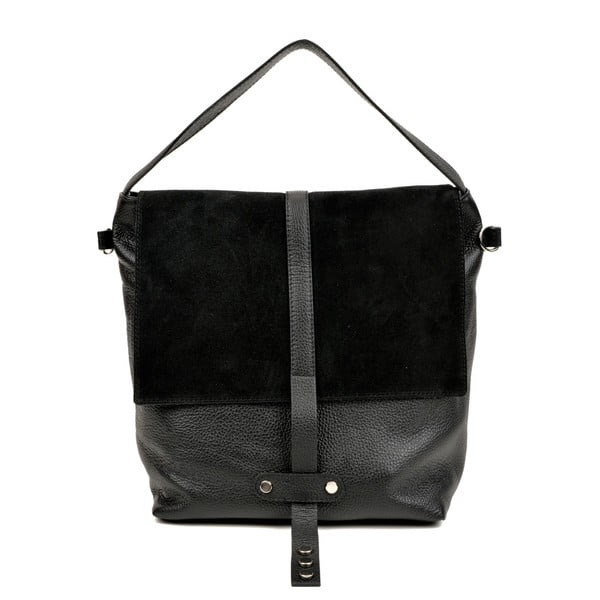 Черна кожена чанта Margo - Carla Ferreri