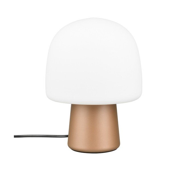 Бяла и бронзова настолна лампа със стъклен абажур (височина 27 cm) Steen – Trio