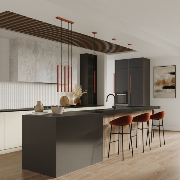 Висящо осветително тяло в тухлен цвят Fideus – Sollux-image-3