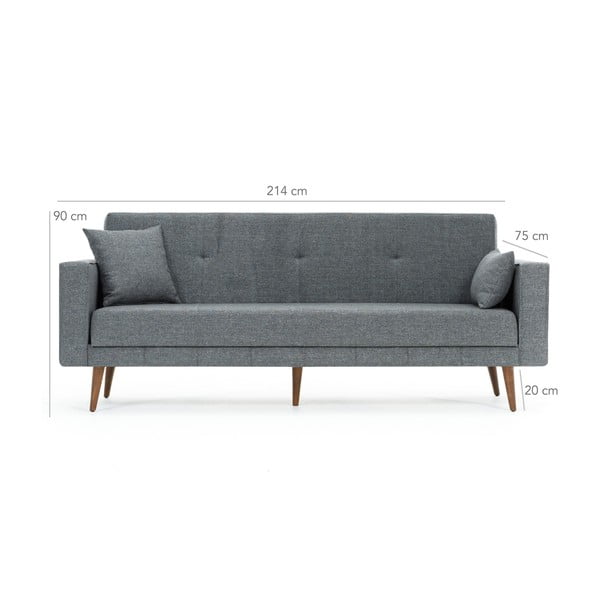 Сив разтегателен диван Ivonne Dublin - Balcab Home-image-1