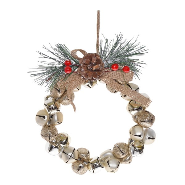 Висящ декоративен венец Jingle Bells, ⌀ 12 cm - Ewax