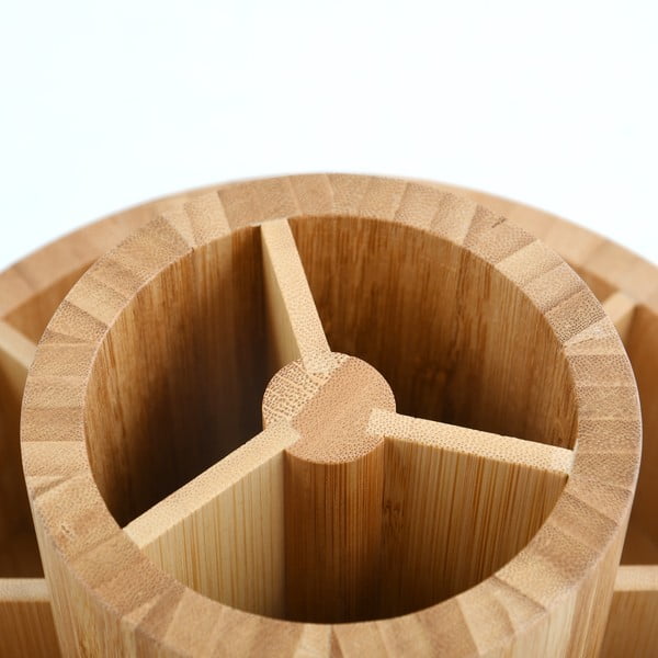 Бамбуков органайзер за козметика/въртящ се в естествен цвят Isalys – MSV-image-4