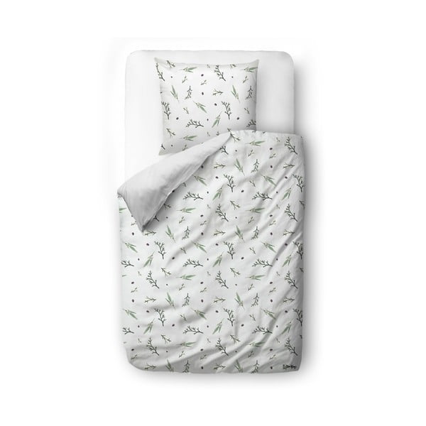 Бяло памучно спално бельо от сатен за единично легло 140x200 cm - Butter Kings