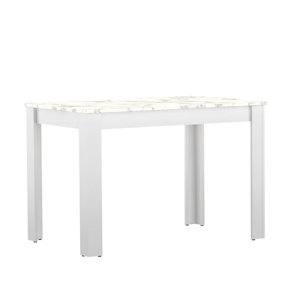 Бяла трапезна маса с мраморен плот 110x70 cm Nice - TemaHome-image-3