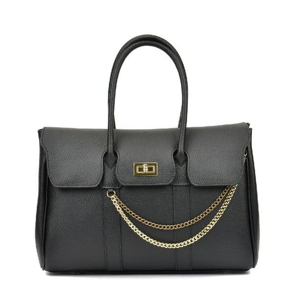 Черна кожена чанта Muriella - Mangotti Bags