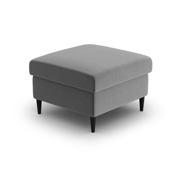 Светлосива кадифена табуретка Kyoto – Cosmopolitan Design-image-2