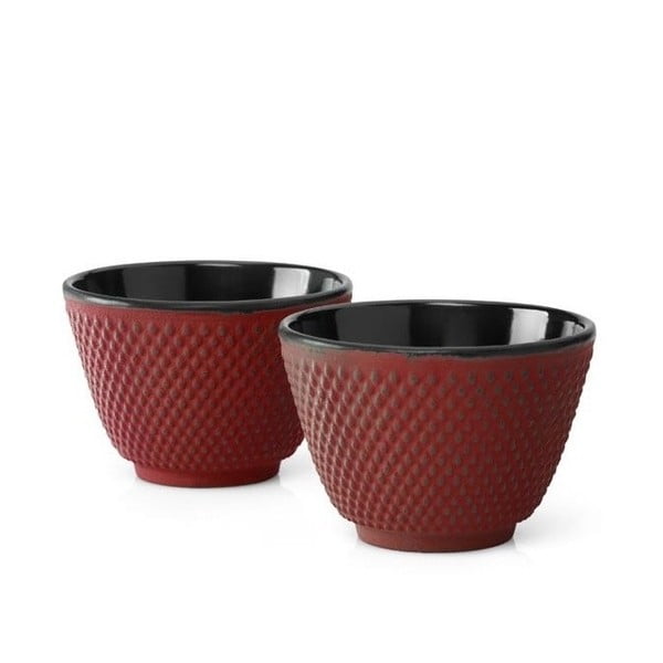 Комплект от 2 червени чугунени чаши за чай , ⌀ 7,8 cm Xilin - Bredemeijer