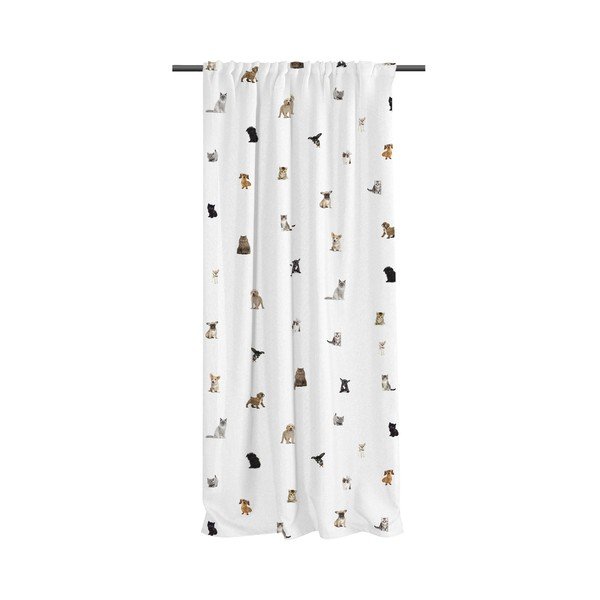 Бяла детска завеса от памучен сатен 110x250 cm The Cutest Ones – Butter Kings
