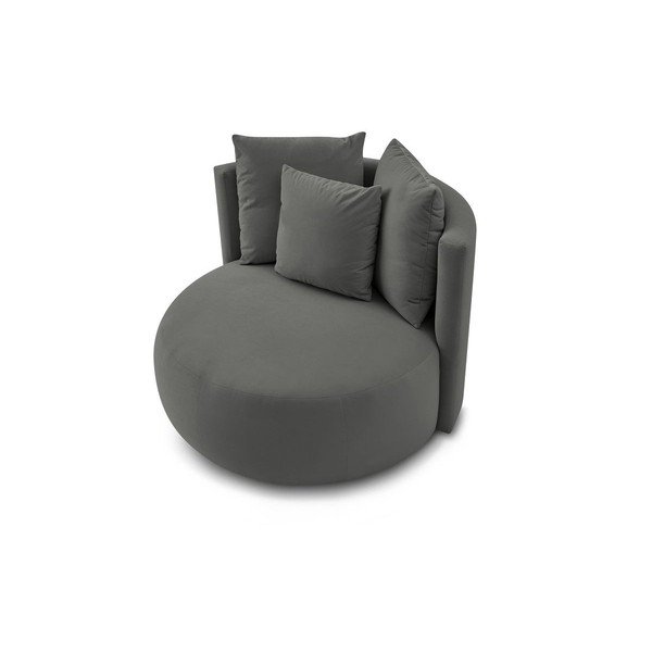 Светлосиво кадифено кресло Cesar – Bobochic Paris-image-4