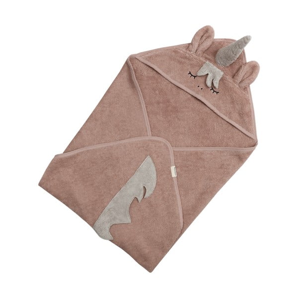 Розова памучна детска хавлия с качулка 75x75 cm Unicorn – Kindsgut-image-3