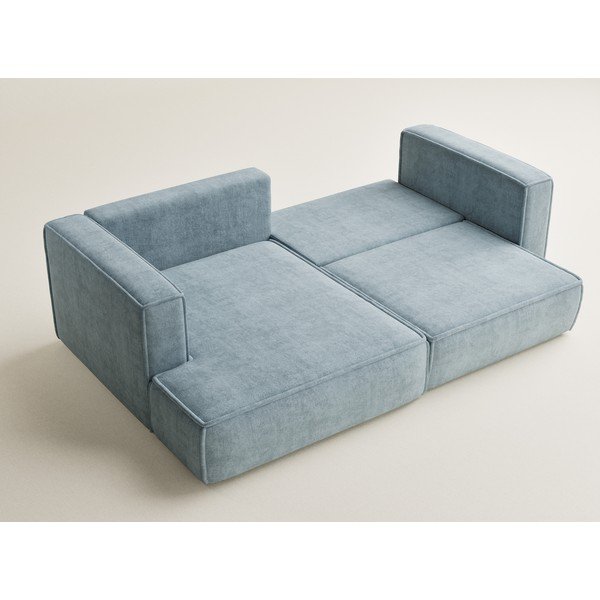 Светлосин шенилов сгъваем/с място за съхранение ъглов диван (ляв ъгъл) Velto – Maison de Rêve-image-3