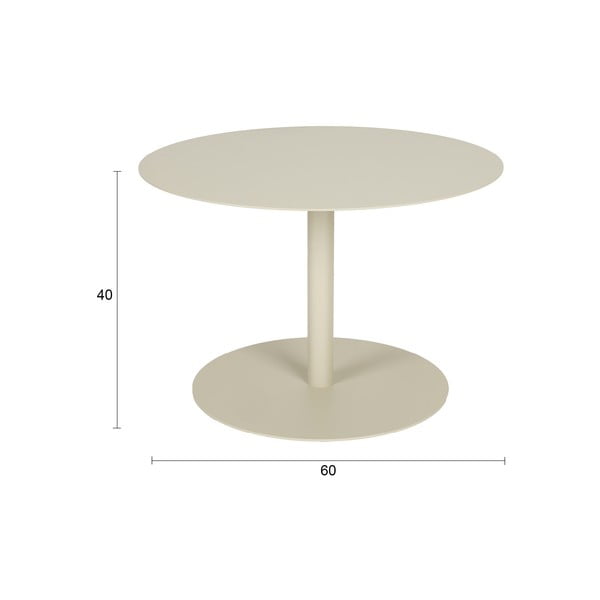 Кремава стоманена кръгла масичка за кафе ø 60 cm Snow – Zuiver-image-4