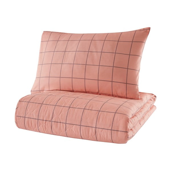 Розова покривка за легло с калъфка за възглавница от памук ranforce , 180 x 225 cm Piga - Mijolnir
