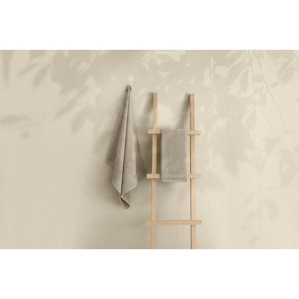 Светлобежова памучна кърпа и хавлия за баня в комплект от 2 броя - Foutastic-image-3