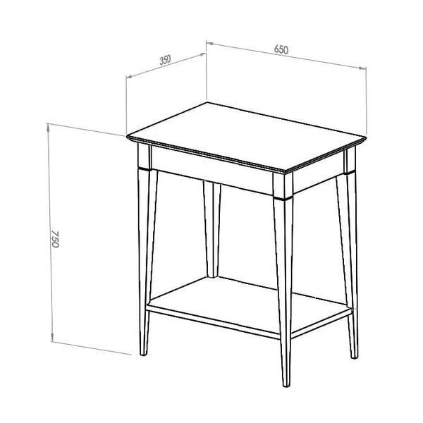 Бяла конзолна маса , ширина 65 cm Mimo - Ragaba-image-3