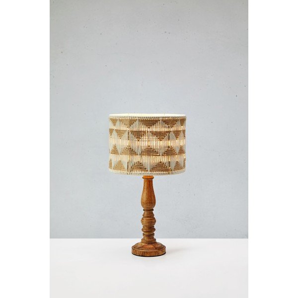 Настолна лампа с абажур от текстил и юта в кафяв и естествен цвят (височина 45 cm) Ano – Markslöjd-image-3