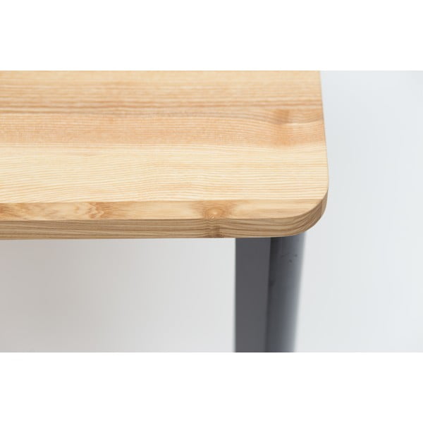 Черна маса за хранене със заоблени крака TRIVENTI, 120 x 80 cm Triventi - Ragaba-image-1