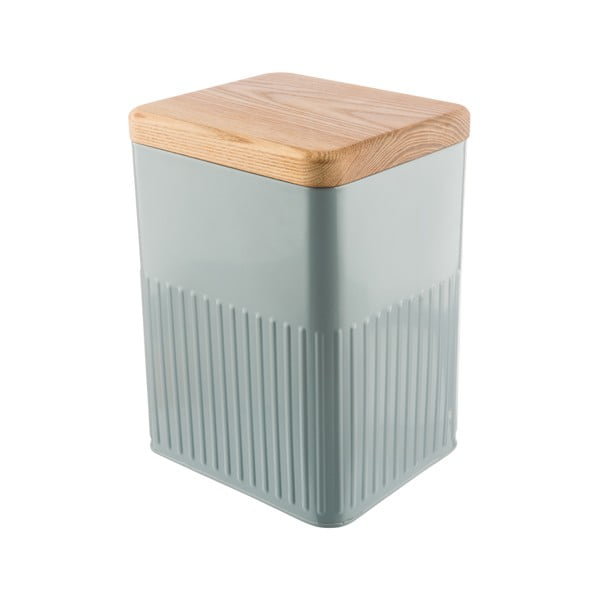 Сива метална квадратна кутия с капак от ясенова дървесина Bakehouse Hydria L - BAKEHOUSE