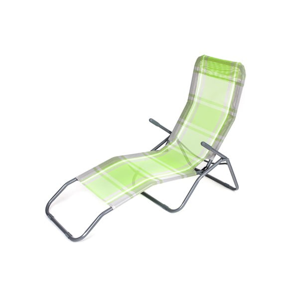 Зелен метален сгъваем градински шезлонг - Happy Green