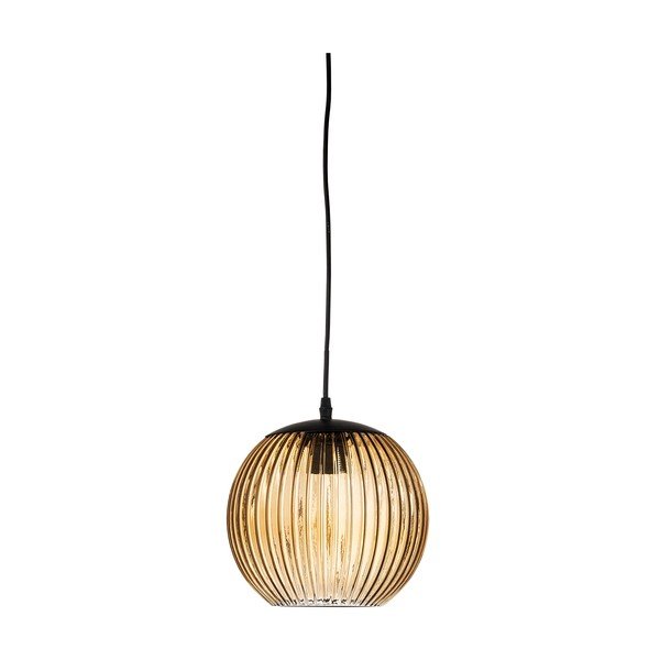 Кафяво стъклено LED висящо осветително тяло ø 23 cm Sybia – Bloomingville