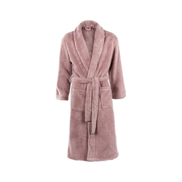 Розов и кафяв плюшен халат за баня , L/XL Teddy - Tiseco Home Studio